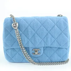 未使用品☆CHANEL シャネル マトラッセ24 レザー使い クルーズコレクション ランダムシリアル シングルフラップ デニム ハートチェーン ショルダーバッグ インディゴブルー アンティークシルバー金具 箱・保存袋付き イタリア製 レディース 未使用品☆CHANEL シャネル マトラッセ24 レザー使い クルーズ