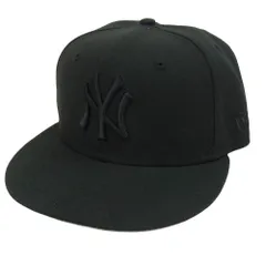 NEW ERA ニューエラ 59FIFTY NY ニューヨークヤンキース ロゴ キャップ ブラック系 7 1/4【美品】【中古】