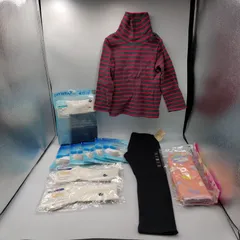 【TAKA57-80】◇ 未検品 子供服 ｢ランニングシャツ(下着)&ストライブ タートルネック セーター ニット&レギンス&靴下&マスク｣ まとめて13点セット