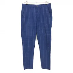 デサントゴルフ パンツ ネイビー×白 格子チェック ストレッチ 中田英寿 メンズ 85/O ゴルフウェア DESCENTE