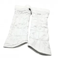 【美品】ピン レッグウォーマー 白×シルバー ロゴ 裏地フリース レディース ゴルフウェア PING