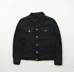 ZARA ブラック デニム トラッカー ジャケット L