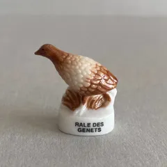 ヒメクイナのフェーブ/鳥/WWF/フランス雑貨/陶器ミニチュア/ブロカント/ヴィンテージ/蚤の市/幸運の小さな陶器