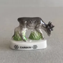 カリブーのフェーブ/動物/フランス雑貨/陶器ミニチュア/ブロカント/ヴィンテージ/蚤の市/幸運の小さな陶器