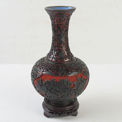 美品 中国堆朱 花瓶 高さ約31cm - メルカリ