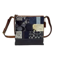 COACH(コーチ) ショルダーバッグ パッチワークシグネチャー 10005 ネイビー×ブラウン×マルチ 斜めがけ レザー