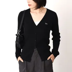MAISON KITSUNE メゾン キツネ トップス ベイビー フォックス ファイン リブ ウール カーディガン PW00513KT1155 レディース ブラック ウール 秋冬 ボタン留め