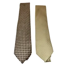 ZM1645 Paul Smith COLLECTION ポールスミスコレクション ネクタイ 2本セット シルク100% 幾何学柄 ブラウン/ライトベージュ