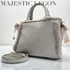 MAJESTIC LEGON 2WAY ファー×レザー風 ショルダーバッグ グレー かわいい 92