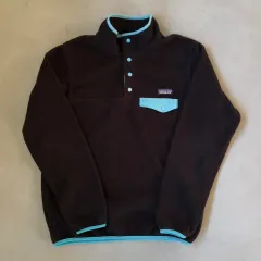 10s patagonia Synchilla(シンチラ) スナップ-T ブラウン/スカイブルー