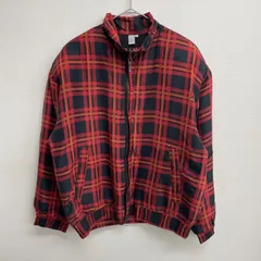 FU DA シルク ジャケット チェック柄 レッド/ブラック【メンズS】