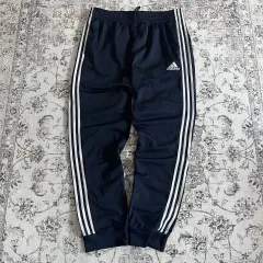 XXL アディダス 刺繍 ロゴ 3本線 ジョガー トラックパンツ ネイビー