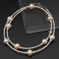 J563 淡水真珠 ケシパール 925刻印 ネックレス デザイン シルバー 6月誕生石