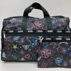 7272　LeSportsac レスポートサック　2way　ボストンバッグ　旅行用バッグ　トラベルバッグ　ショルダーバッグ　大きめ　大容量　ブラック　黒　ティアラ　ビジュー　ラインストーン　レディース　ポーチ付き　軽量　シンプル　きれいめ　カジュアル