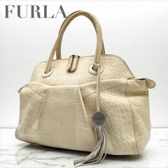 FURLA▪️フルラ▪️アイボリー クロコダイル風トートバッグ - メルカリ