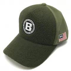 【美品】ブリーフィング キャップ ダークグリーン系 一部ボア ロゴ刺しゅう FREE ゴルフウェア BRIEFING