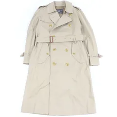 良品□Burberrys バーバリー ヴィンテージ コットン100％ 裏チェック柄 ロング丈 トレンチコート スプリングコート ベージュ 44 メンズ