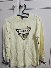 GUESS 蝶 刺繍 スウェット Tシャツ イェロー