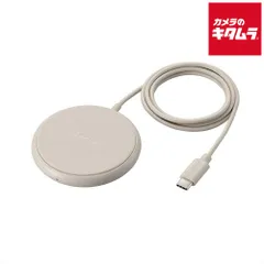 【新品】エレコム W-QA25BE Qi規格対応ワイヤレス充電器/5W/卓上/ケーブル一体/1m/ベージュ
