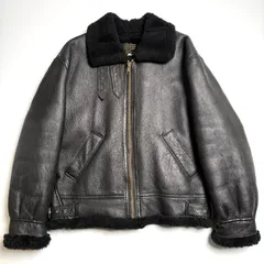 【米国製】INSIGNIA レザージャケット黒 40 ムートンジャケット B-3 羊革 本革