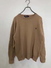 R00683｜POLO by Ralph Lauren｜ポロラルフローレン｜Beige ベージュ｜長袖ニット｜ウール100｜90S｜Y2K｜古着｜ヴィンテージ｜メンズ｜アメカジ｜ストリート｜大人気｜一点物｜フォロー割あり
