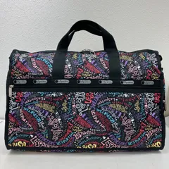 7396　 レスポートサック　2way　ボストンバッグ　ショルダーバッグ　旅行用バッグ　トラベルバッグ　ブラック　黒　軽量　大容量　大きめ　レディース　ロゴ　マルチカラー　シンプル　カジュアル