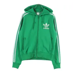 adidas (アディダス) AGC002 胸ロゴ フーデッド トラックジャケット グリーン