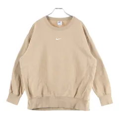 NIKE (ナイキ) 胸ロゴデザイン 裏起毛 クルーネック スウェット セーター ベージュ DQ5734-200