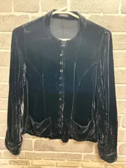 【B1-42】◇JOURNAL STANDARD    サイズ不明   カーディガン　黒　無地