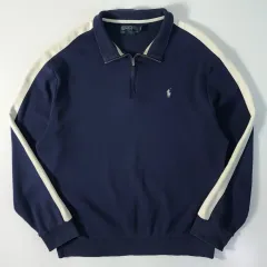 POLO ポロ ラルフローレン 刺繍 ハーフジップ スウェット シャツ