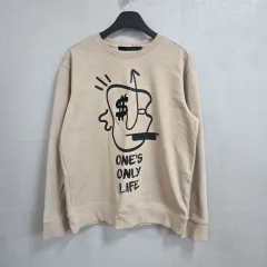 KAI AAKMANN(カイアークマン) ベージュ プリンティング スウェット Tシャツ メンズ L