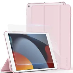 第9/8/7世代通用 10.2インチ (2021/2020/2019モデル) ケース ケース あいばっど ipad セット]CACOE カバー ガラスフィルム 第9世代 ライトピンク [ipad