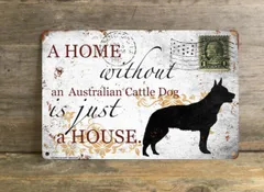 【Australian Cattle Dog/オーストラリアン・キャトル・ドッグ】 メタルプレート メッセージ 犬 雑貨 グッズ アート ポスター おしゃれ インテリア 壁飾り アンティーク風 27