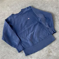 90's USA製 Champion REVERSE WEAVE sweat. 古着　チャンピオン　リバースウィーブ　目あり ネイビー　紺　Ｍ　vintage