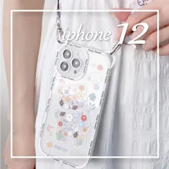 【在庫処分】　在庫限り　新品　iPhone12　クリア　くまショルダー　TPU　軽量　半身
