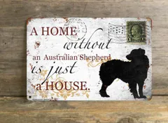 【Australian Shepherd/オーストラリアン・シェパード】 メタルプレート メッセージ 犬 雑貨 グッズ アート ポスター おしゃれ インテリア 壁飾り アンティーク風 29
