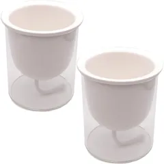 3world 植木鉢 陶器 + ガラスカバー 自動給水 プランター ラグジュアリー デザイン フラワー ポット SW1971 ホワイト2個セット