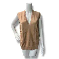 参考上代26,400円 未使用品 BATONER 23SS Cotton knit Vest コットンニットベスト ジレ バトナー BN-23SL-012 ピンク 1 1048A1のサムネイル