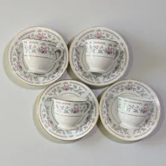 【4客揃】ノリタケ カップ&ソーサー 日本陶器会社 花柄 デミタスカップ 紅茶 コーヒー カップ 茶器 昭和 レトロ アンティーク