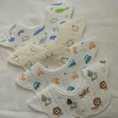 ベビースタイ　スタイ　よだれかけ　防水　360度　新品　女の子　男の子　まとめ売り　ガーゼ　花型　赤ちゃん　回転　くるくるスタイ　お食事エプロン　エプロン　もくもくスタイ　ビブ　ベビー　ベビー用品　よだれカバー　出産祝い　つけ襟　お食事スタイ　前掛け　4I