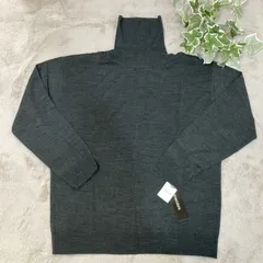 タグ付き新品未使用保管品 メンズ ニット タートルネックセーター  2L 大きいサイズ チャコール  薄手 重ね着