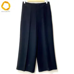 #anc ヒロココシノ HIROKOKOSHINO パンツ 40 黒 センタープレス ワイド シンプル ビジネス 日本製 レディース [975527]