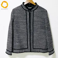 #anc ラピーヌブランシュ LAPINE BLANCHE ジャケット 13 黒 白 イタリア製生地 ツイード 大きいサイズ 美品 レディース [975674]のサムネイル