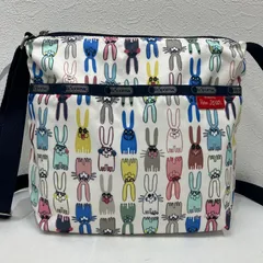 7231　LeSportsac レスポートサック　Peter Jensen　ピーター　イエンセン　ショルダーバッグ　オフホワイト　ネイビー　小さめ　レディース　うさぎ　軽量　シンプル　カジュアル