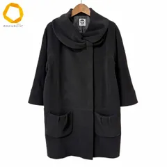 #wnc ヒロコビス ヒロココシノ HIROKOKOSHINO HIROKO BIS コート 9 黒 アンゴラ混 美品 レディース [980497]のサムネイル