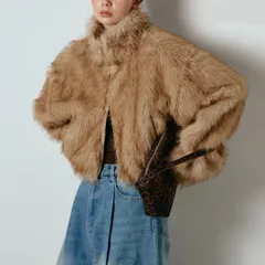 エコファーショート丈ブルゾン　ミックス　新品　ESICA エシカ　アウター　ジャンパー　レディース