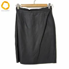 #snc フェンディ FENDI スカート 42 黒 リネン混 イタリア製 ヴィンテージ レディース [971363]