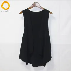 #anc シセンドウ 詩仙堂 ヒトシタムラ ベスト ジレ 黒 ちりめん シンプル 無地 日本製 レディース [975471]