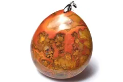 【１点物】シルバー925◇沸き立つ炎 南紅瑪瑙(ナンホーン)　37x33mm　ドロップ ペンダントトップ パワーストーン 天然石 _PC7921