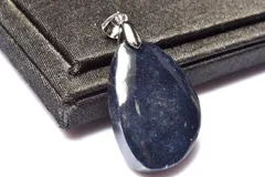 【１点物】シルバー925◇ミャンマー産 サファイア　26x18mm　ドロップ ペンダントトップ パワーストーン 天然石 _PC7957